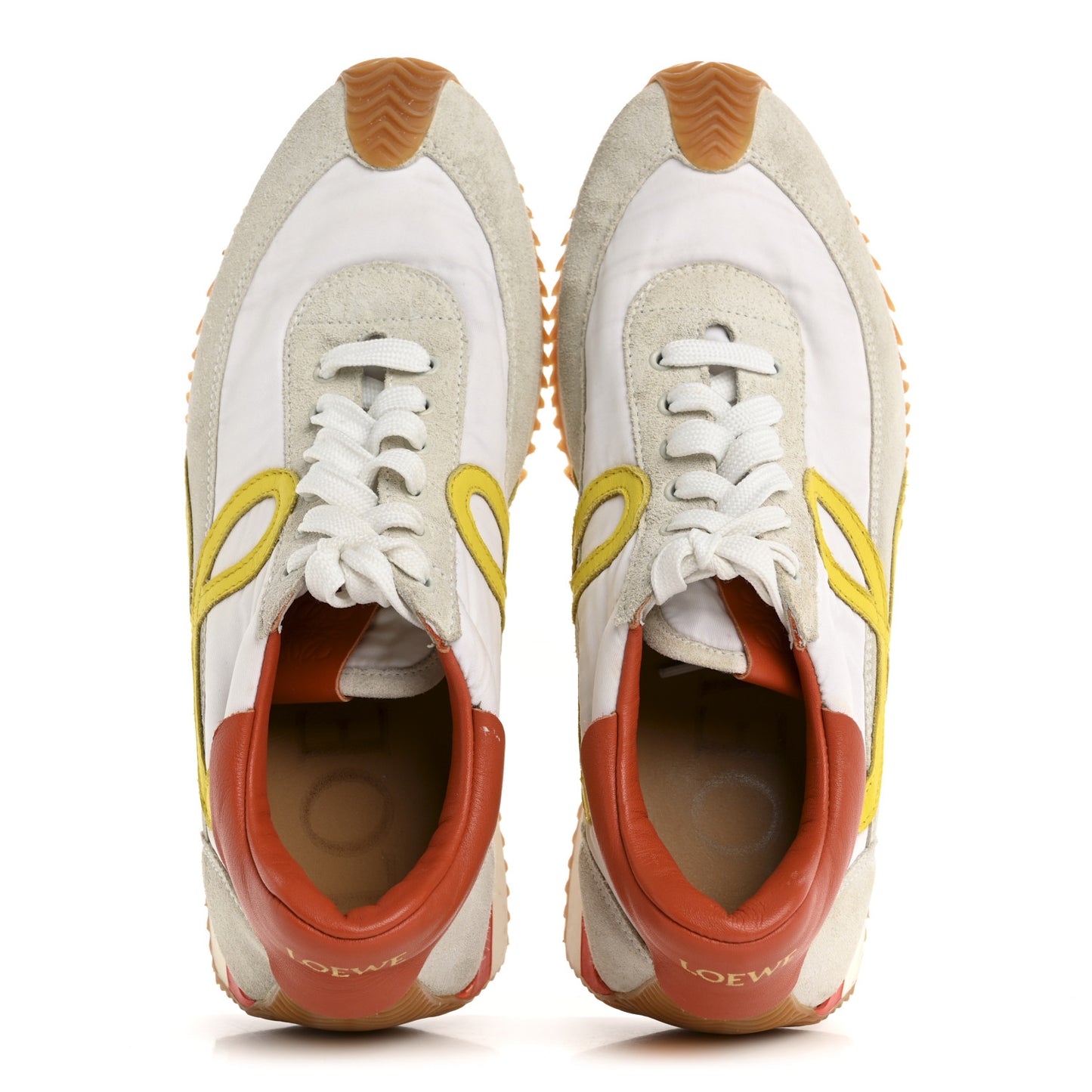 Nylon Suede Flow Runner Sneakers 39 Grey Yellow