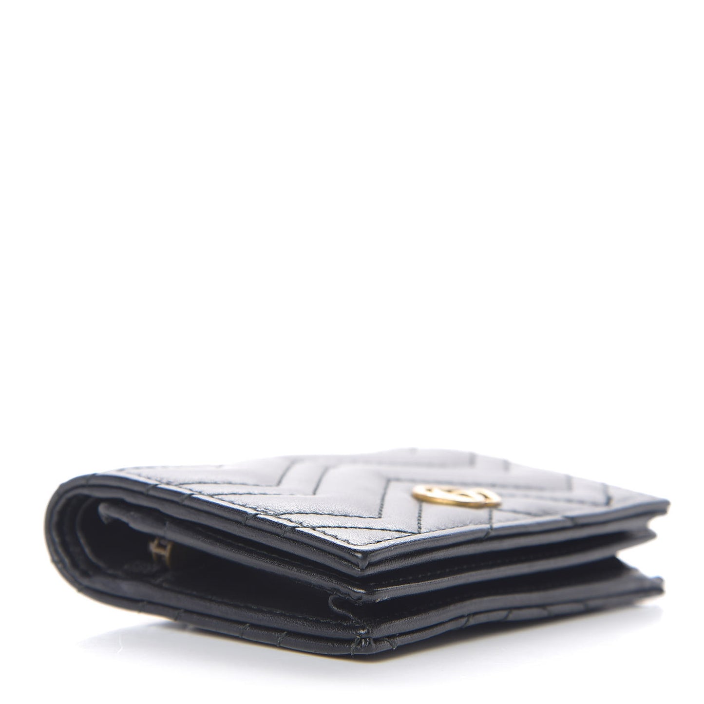 Calfskin Matelasse GG Marmont Card Case Wallet Black
