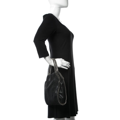 Stella McCartney Shaggy Deer Mini Falabella Fold Over Tote Black 3 of 11