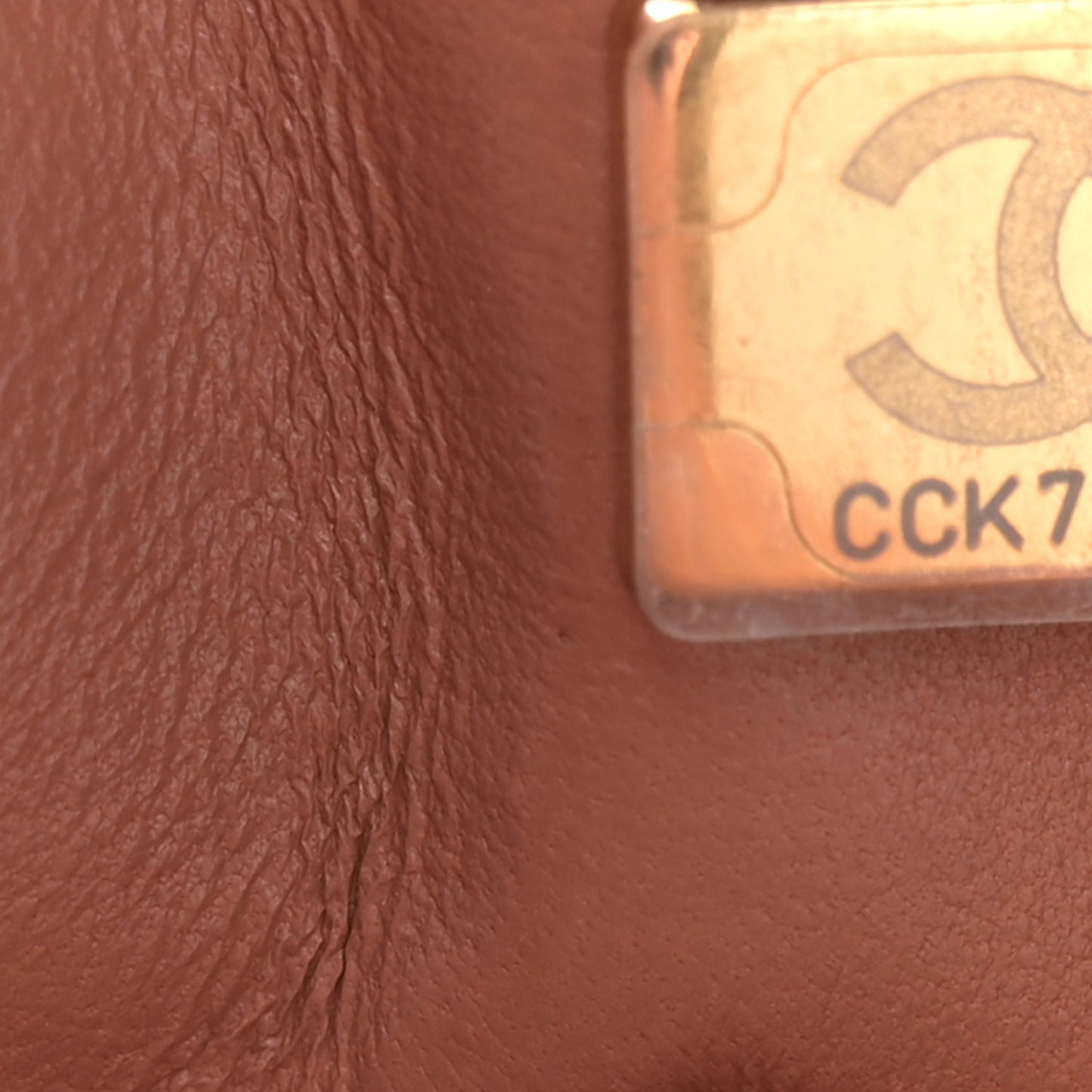 Lambskin Quilted Small Double Flap Brown
