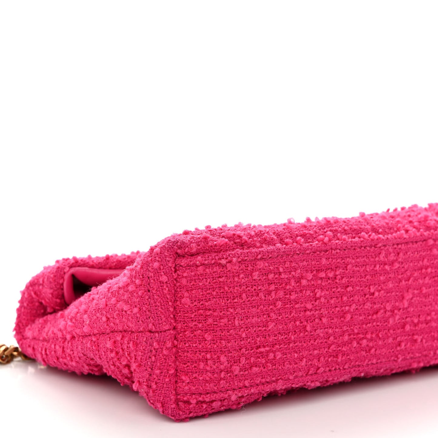 Boucle Tweed Quilted Toy Loulou Puffer Monogram Chain Satchel Magenta