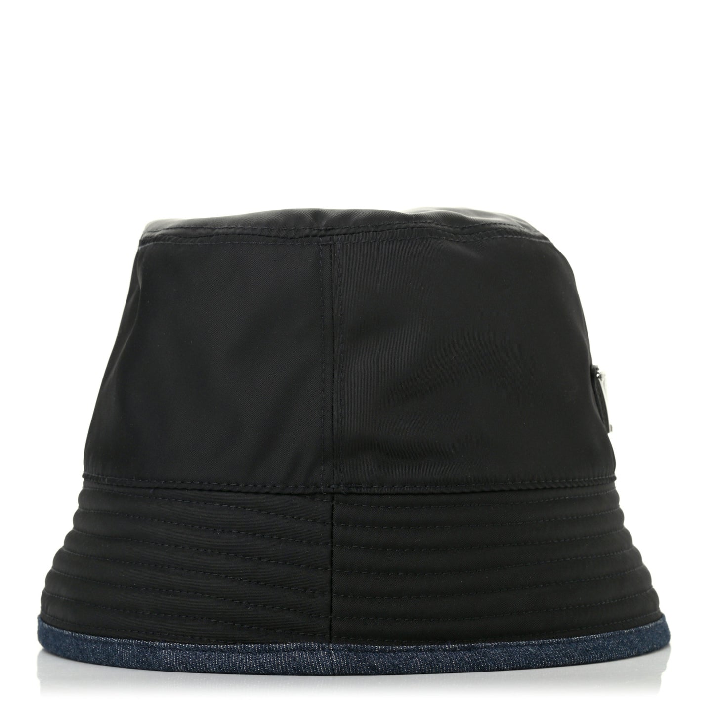Nylon Denim Metal Triangle Logo Bucket Hat M Black