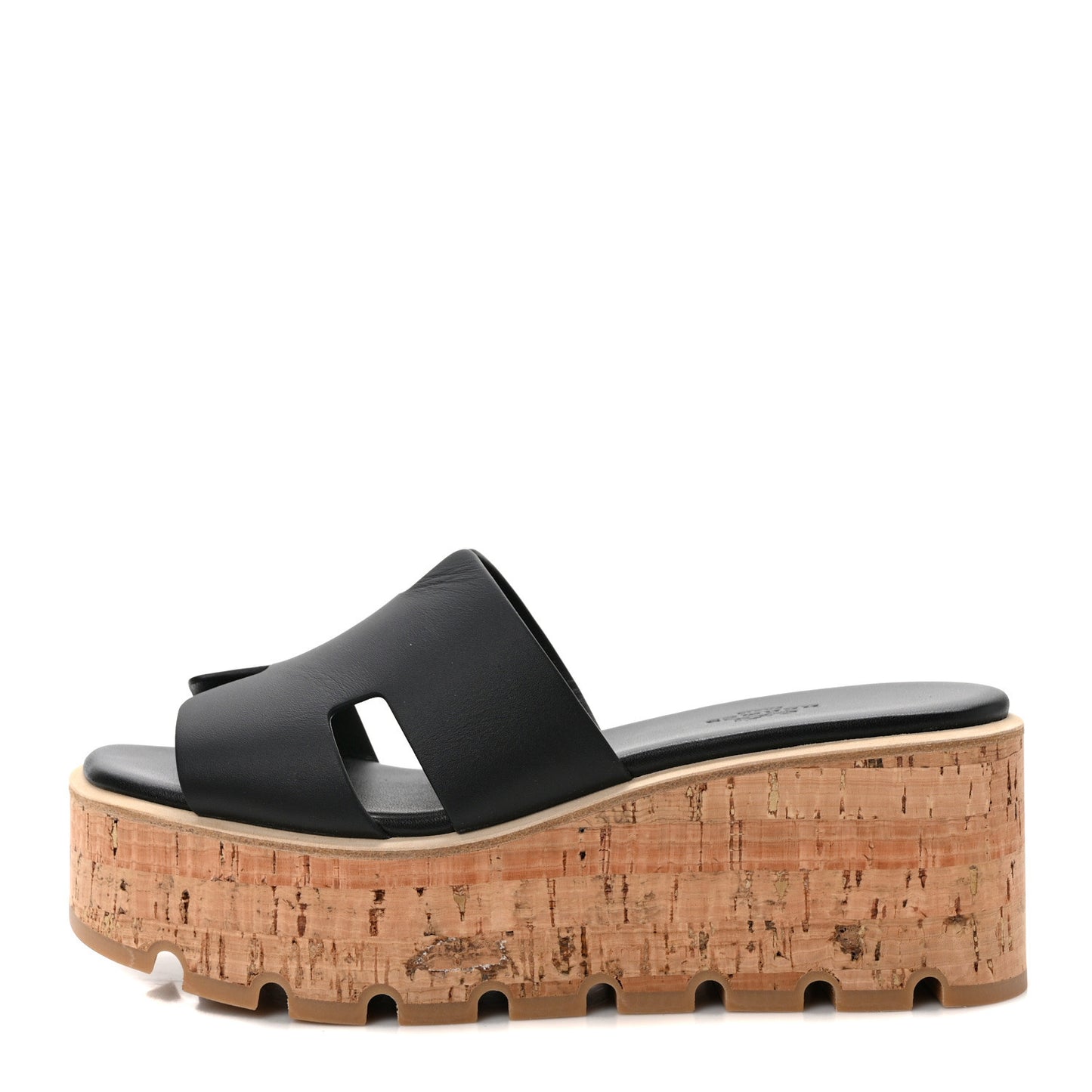 Calfskin Cork Eze 30 Sandals 37 Black