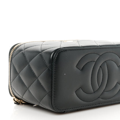 Chanel Lambskin Quilted Small Top Handle Vanity Case With Chain Black 9 of 12