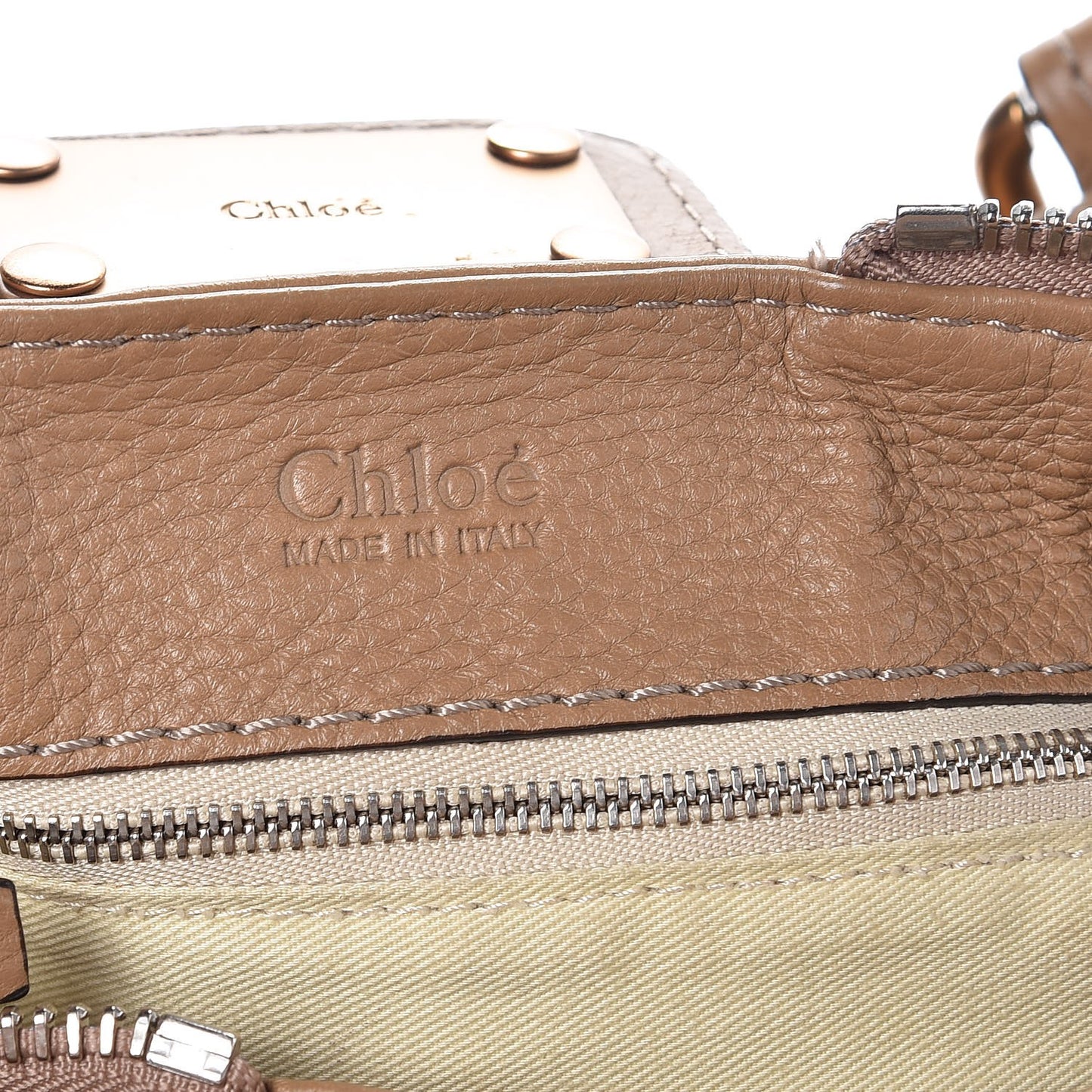 Calfskin Paddington Front Pocket Tote Tan