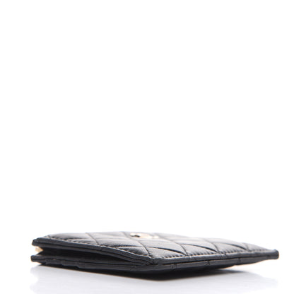 Chanel Lambskin Quilted Zip Card Holder Black 4 of 14