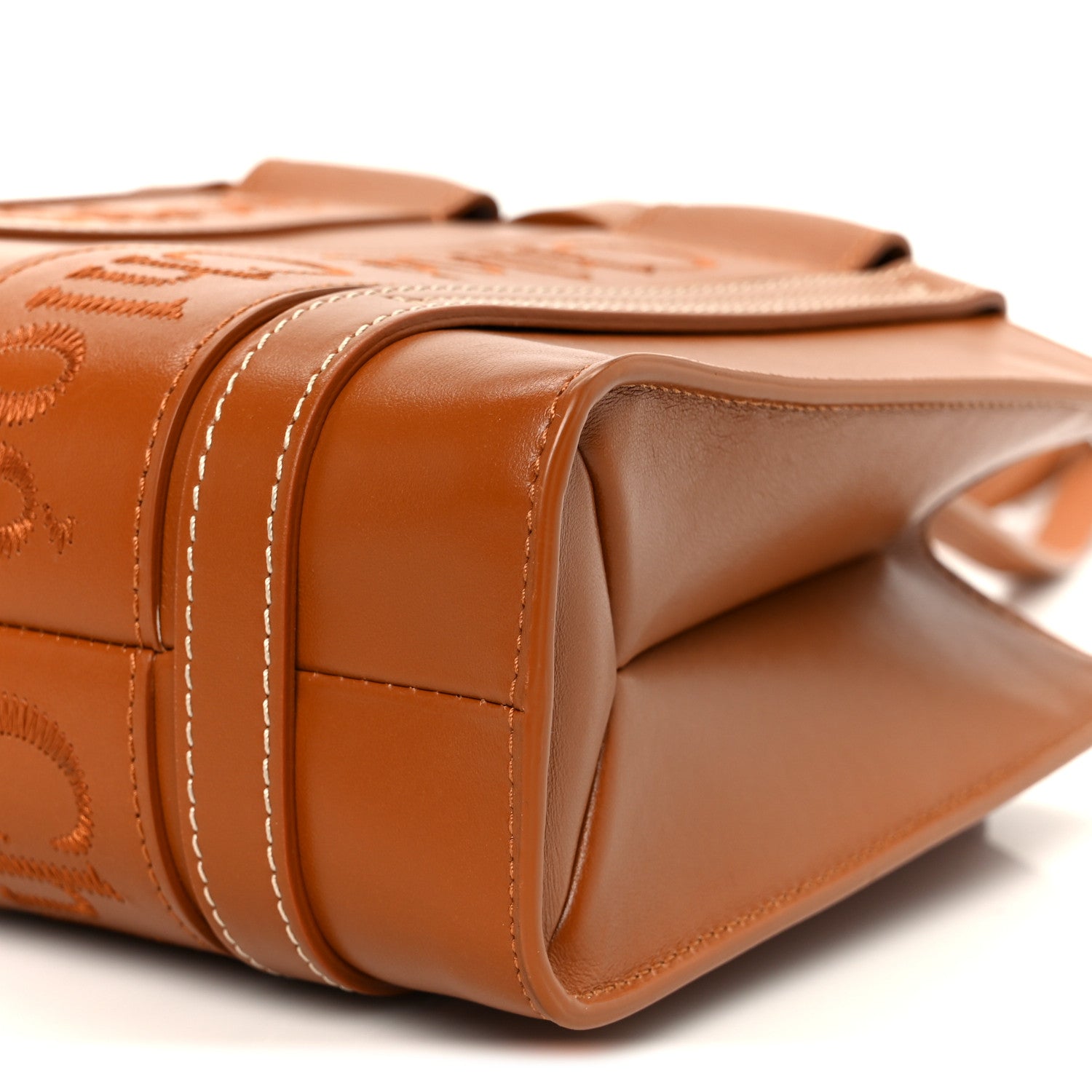 Chloe Calfskin Small Woody Ribbon Tote Caramel 10 of 10