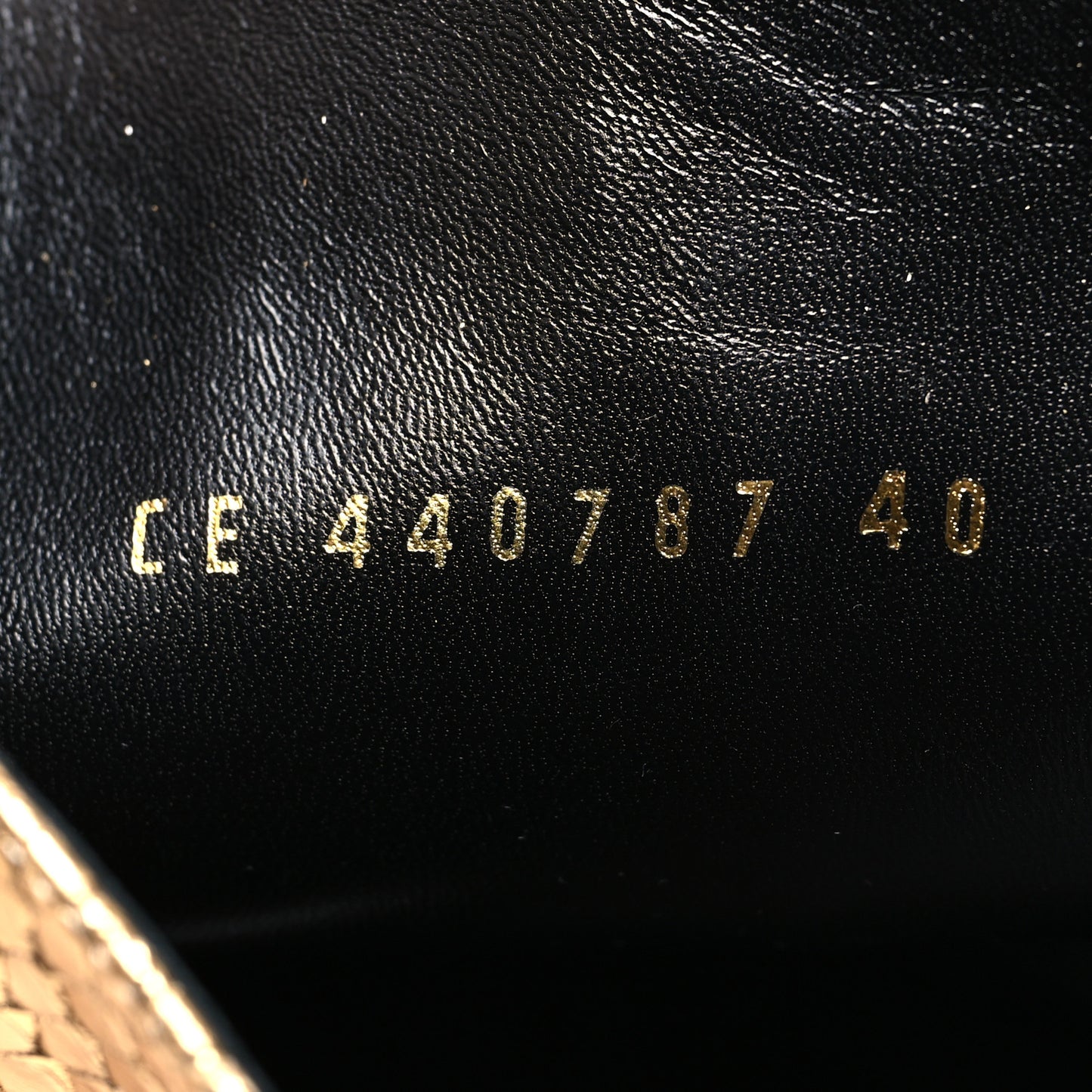 Metallic Calfskin Python Embossed Knee Boot 40 Gold