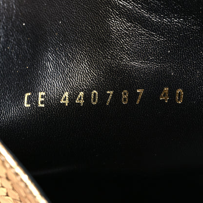 Saint Laurent Metallic Calfskin Python Embossed Knee Boot 40 Gold 6 of 9