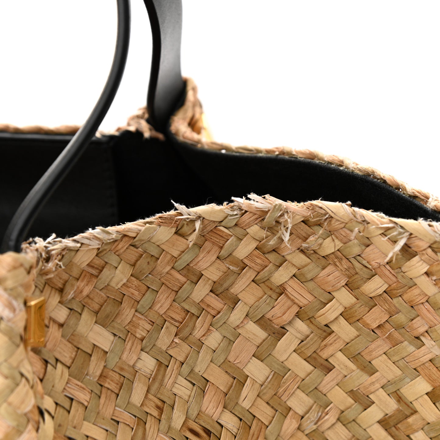 Raffia Medium Vlogo Escape Shopper Natural Black Rouge