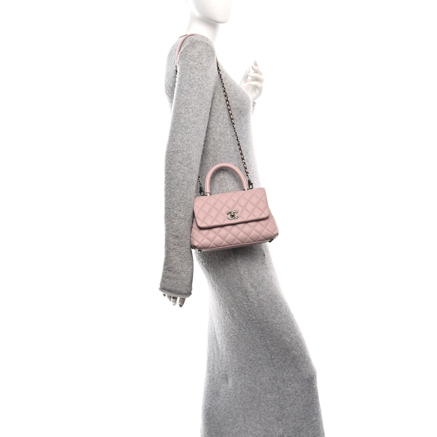 Chanel Caviar Quilted Mini Coco Handle Flap Pink 2 of 10