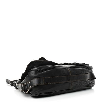 Christian Dior Calfskin Large Gaucho Double Saddle Bag Black 3 of 4