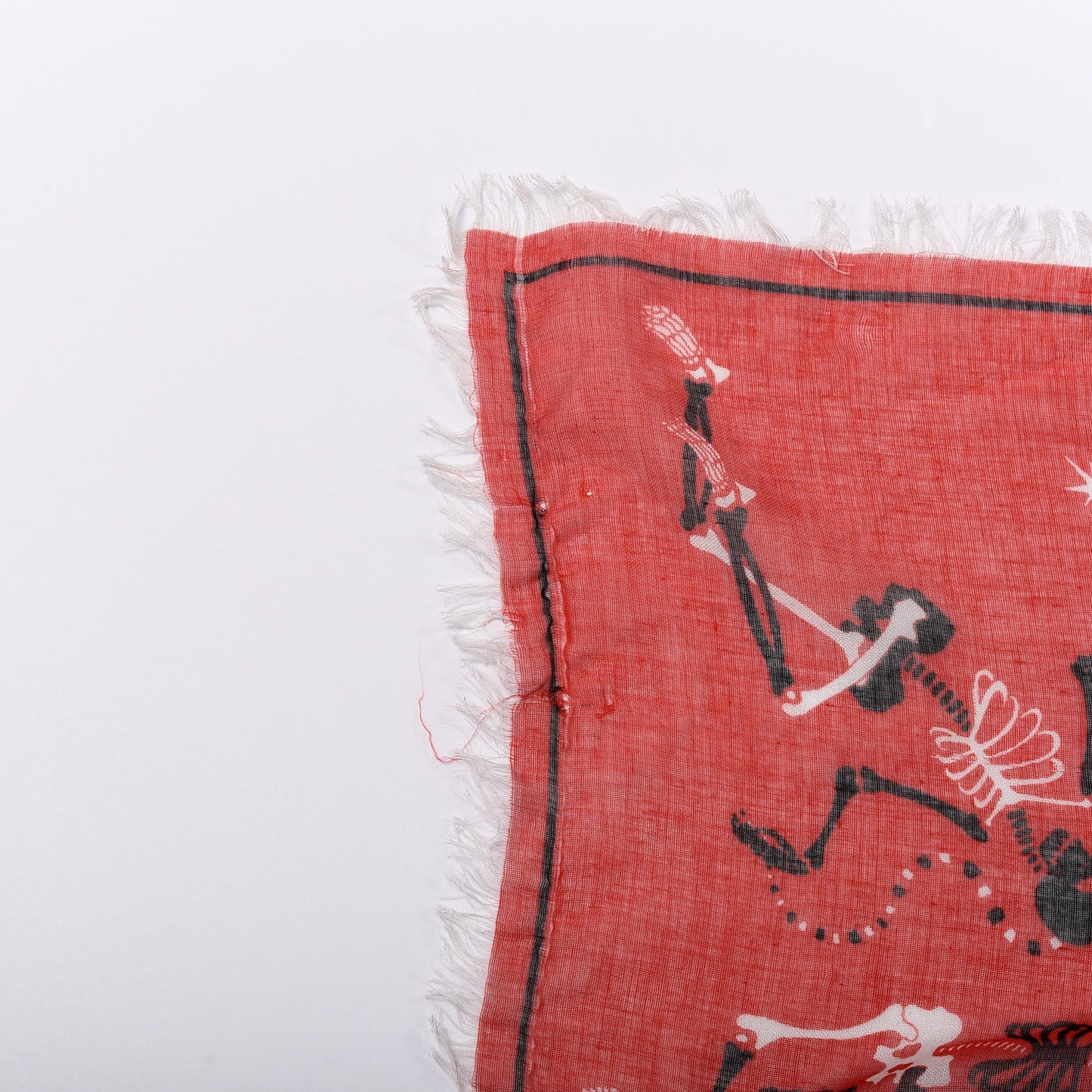 Silk Modal Funny Bones Dance Scarf Red Black