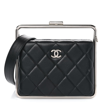 Chanel Quilted Lambskin Metal Bar Clutch Bag Black 1 of 11