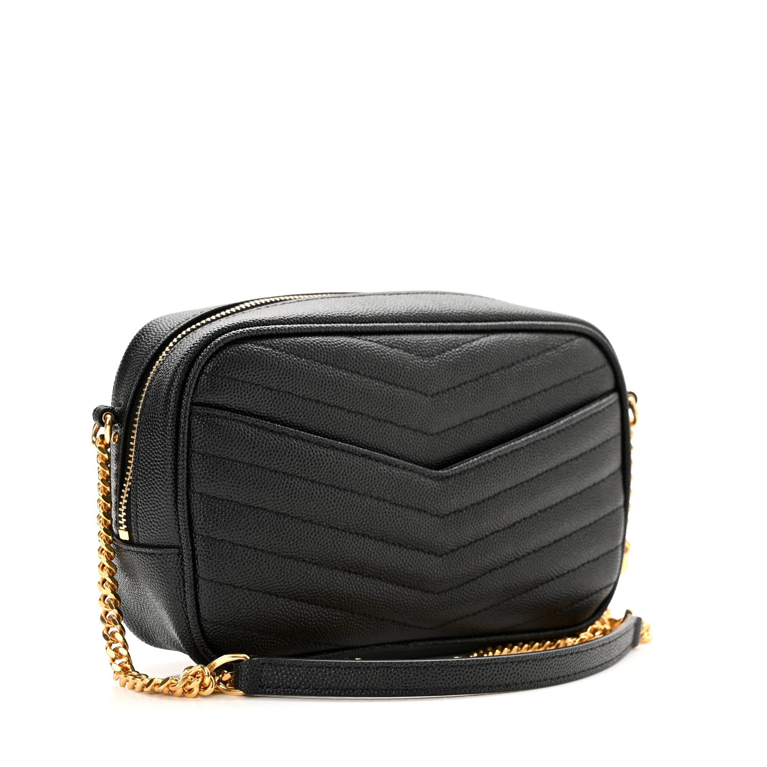 Saint Laurent Grain De Poudre Matelasse Monogram Mini Lou Camera Bag Black 3 of 11