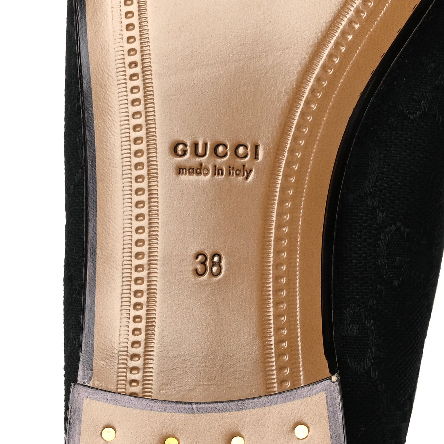 Gucci Monogram Jumbo GG Malaga Kid Horsebit Womens Jordaan Loafers 38 Black 8 of 11