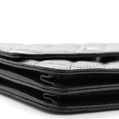 Chanel Caviar Quilted Square Wallet On Chain WOC Black 10 of 12