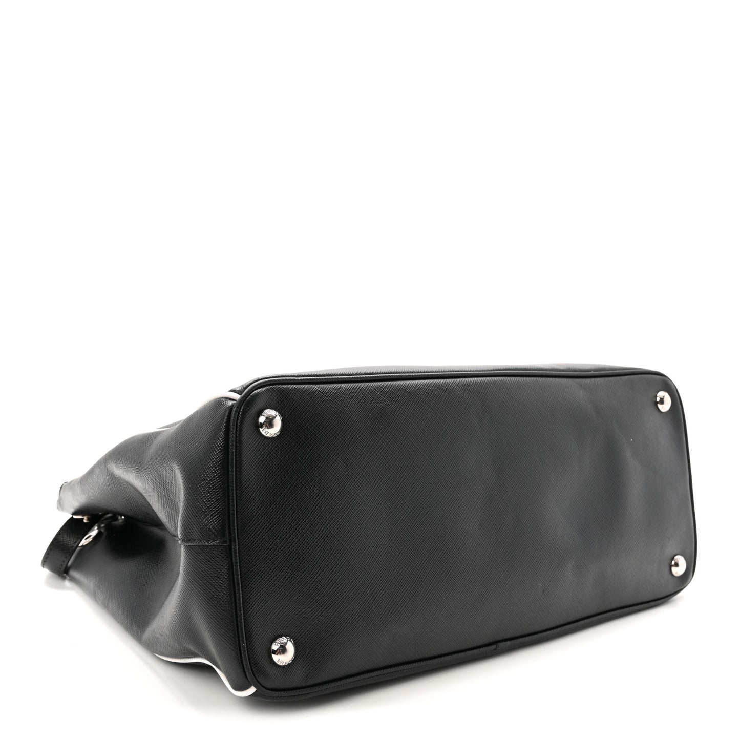 Saffiano Medium Galleria Double Zip Tote Black Talco