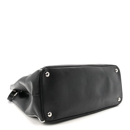 Prada Saffiano Medium Galleria Double Zip Tote Black Talco 4 of 9