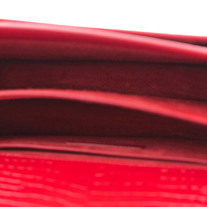 Saint Laurent Calfskin Crocodile Embossed Medium Monogram Sunset Sunset Rouge Eros 5 of 10