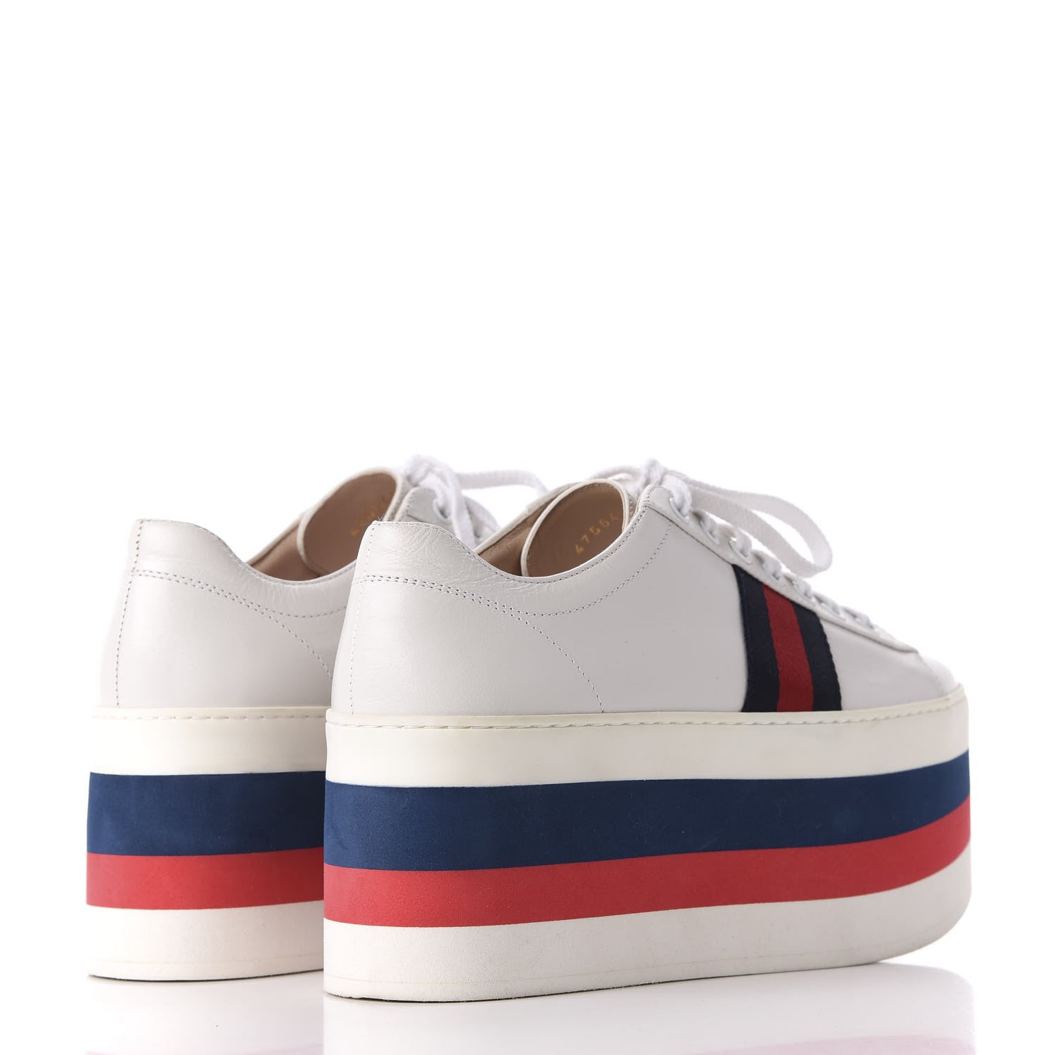 Gucci Calfskin Peggy Platform Sneakers 38 White 4 of 9
