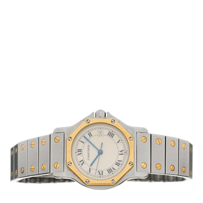 Cartier Stainless Steel 18K Yellow Gold 29mm Santos Octagon Quartz Watch 2 of 4
