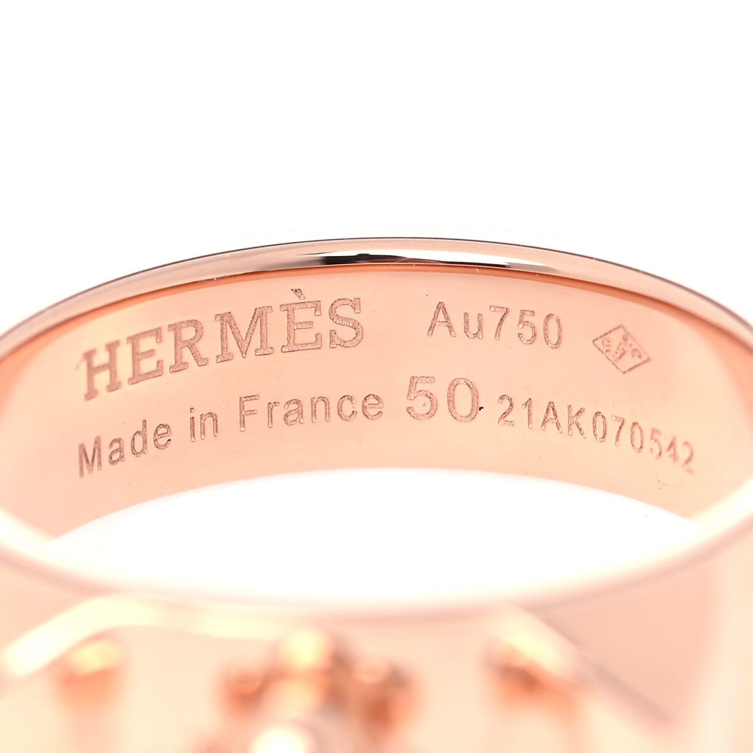Hermes 18K Rose Gold PM Collier De Chien Ring 50 5.5 4 of 5