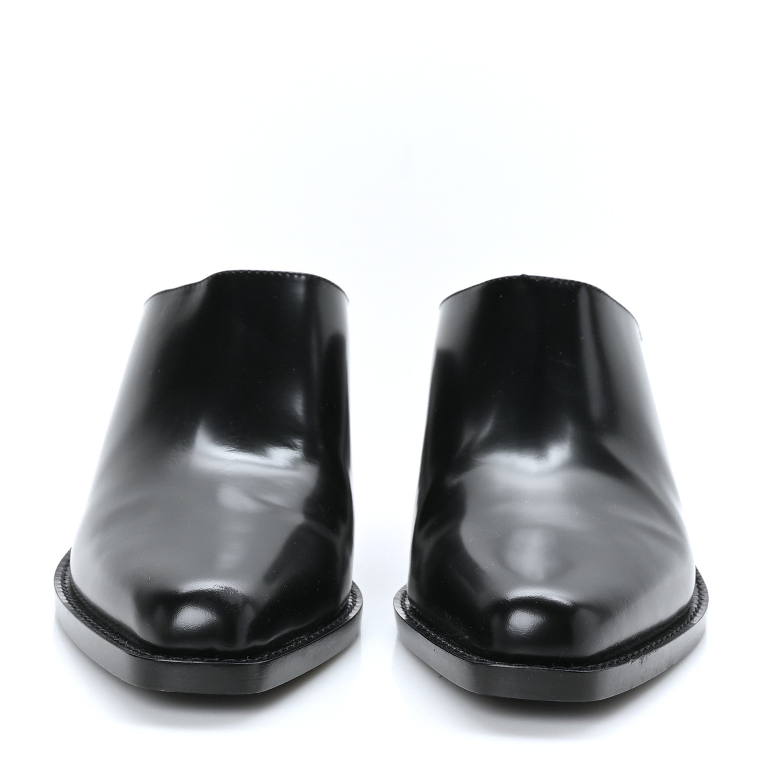 Fendi Vitello Abrasivato FF Cut Mules 39 Black 2 of 7