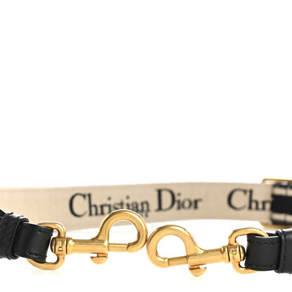 Christian Dior Canvas Embroidered Shoulder Strap Black 3 of 8