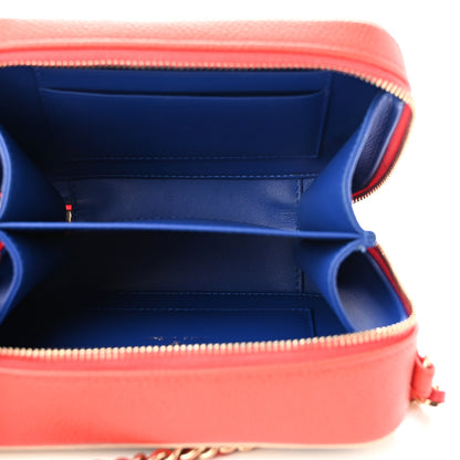 Chanel Caviar Quilted Filigree Vanity Clutch With Chain Blue White Red 5 of 10