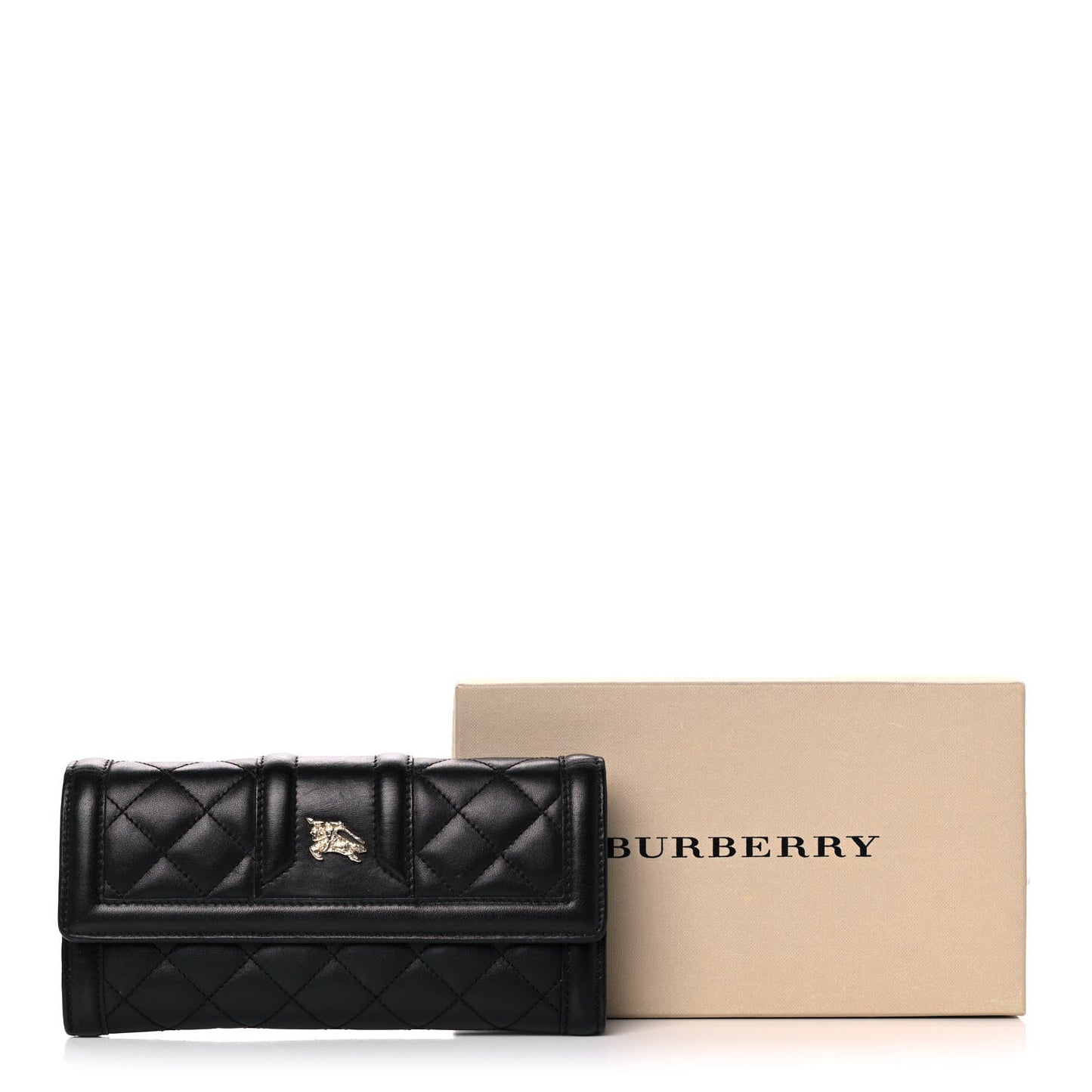 Calfskin Quilted Continental Wallet Black