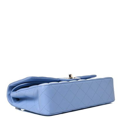 Chanel Lambskin Quilted Medium Double Flap Light Blue 3 of 10