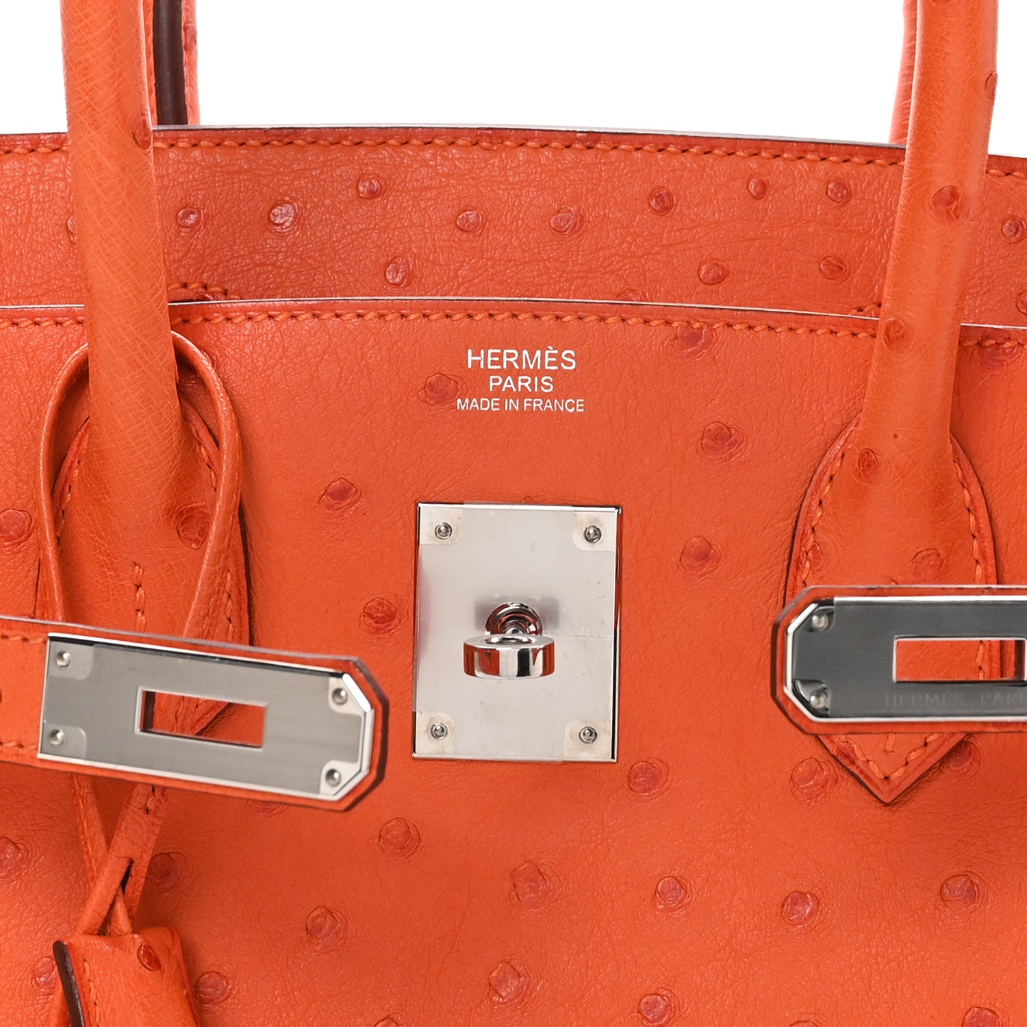 Hermes Ostrich Birkin 30 Orange 6 of 11