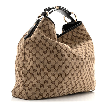 Gucci Monogram Large Horsebit Chain Hobo Dark Brown 2 of 14