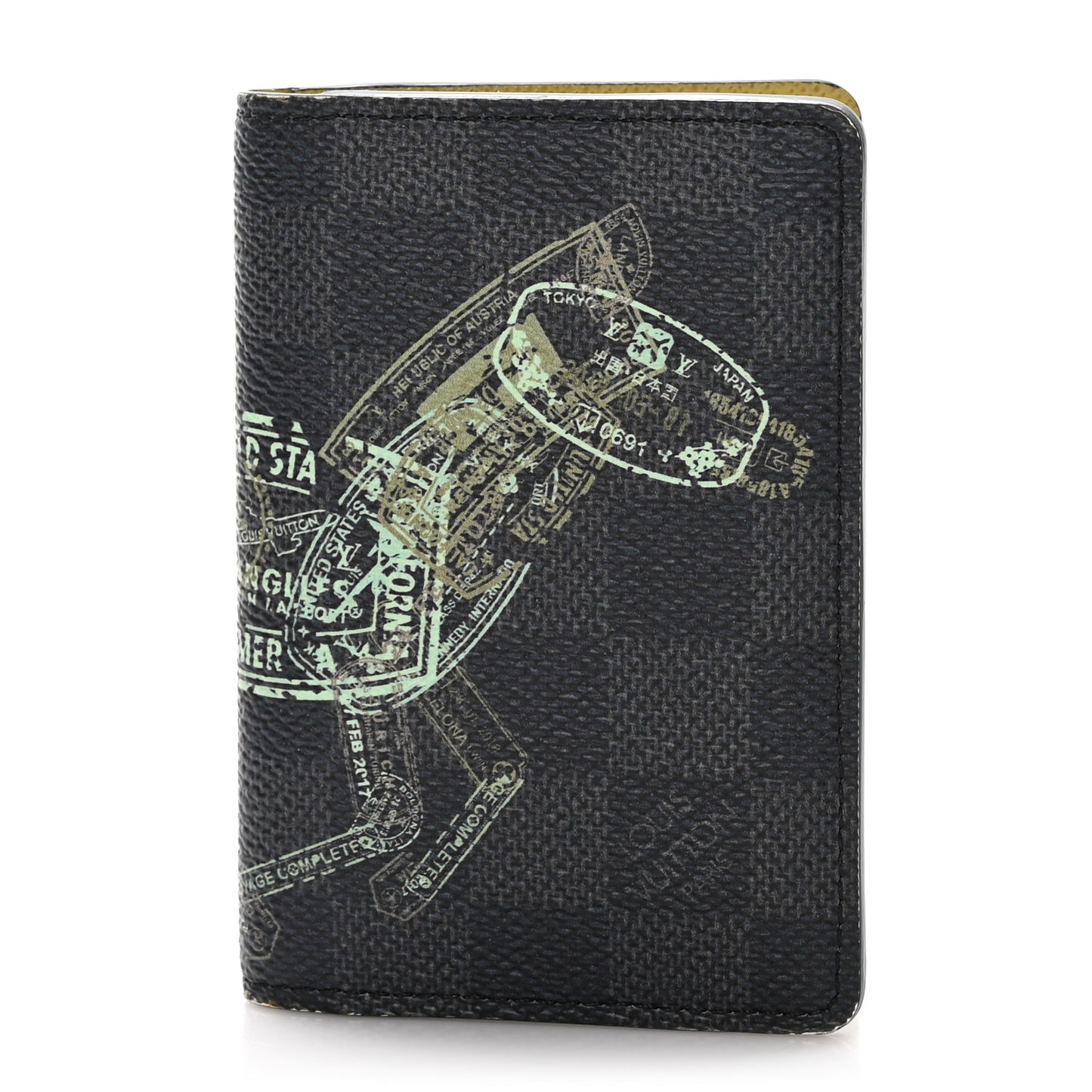 Damier Graphite Stamps Pocket Organizer NM