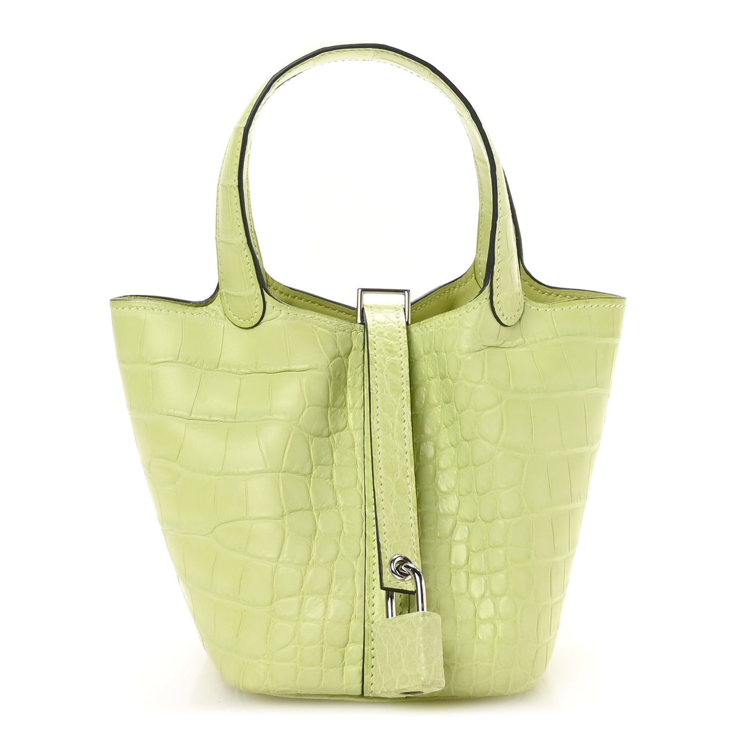 Matte Alligator Micro Picotin Lock Jaune Bourgeon