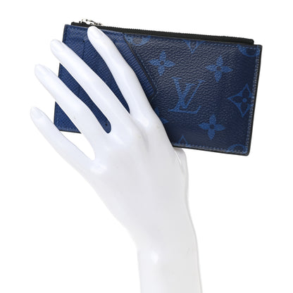 Louis Vuitton Monogram Taiga Coin Card Holder Cobalt 2 of 8