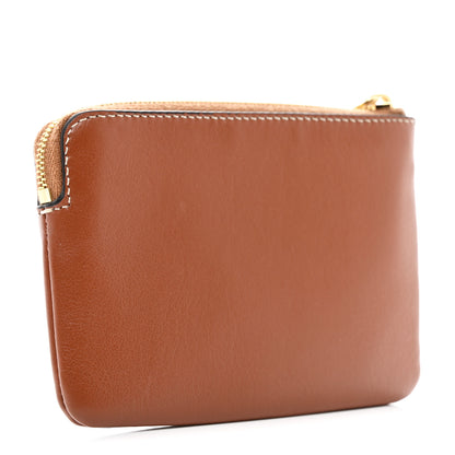 Celine Smooth Calfskin Cuir Triomphe Coin and Card Pouch With Hook Tan 3 of 7