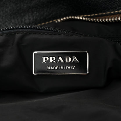 Prada Canvas Shoulder Bag Beige Black 6 of 10