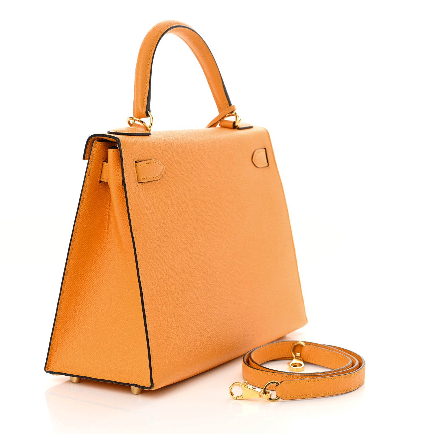 Hermes Epsom Horseshoe Kelly Sellier 28 Jaune D'or Etain 3 of 14