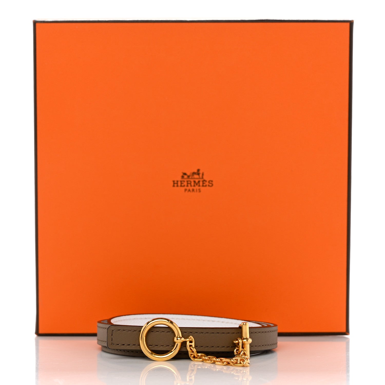 Hermes Epsom Swift Carrousel 13mm Belt 85 34 White Etoupe 7 of 7