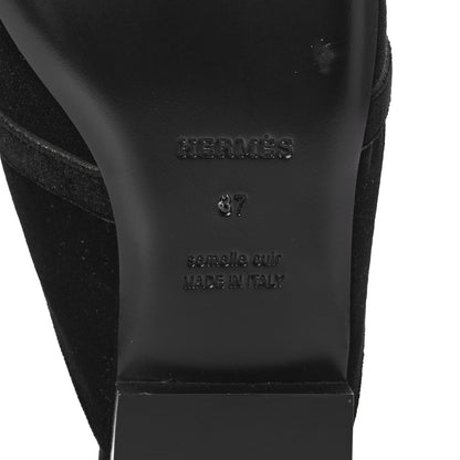 Hermes Velvet Goatskin Oz Mules 37 Black 8 of 9