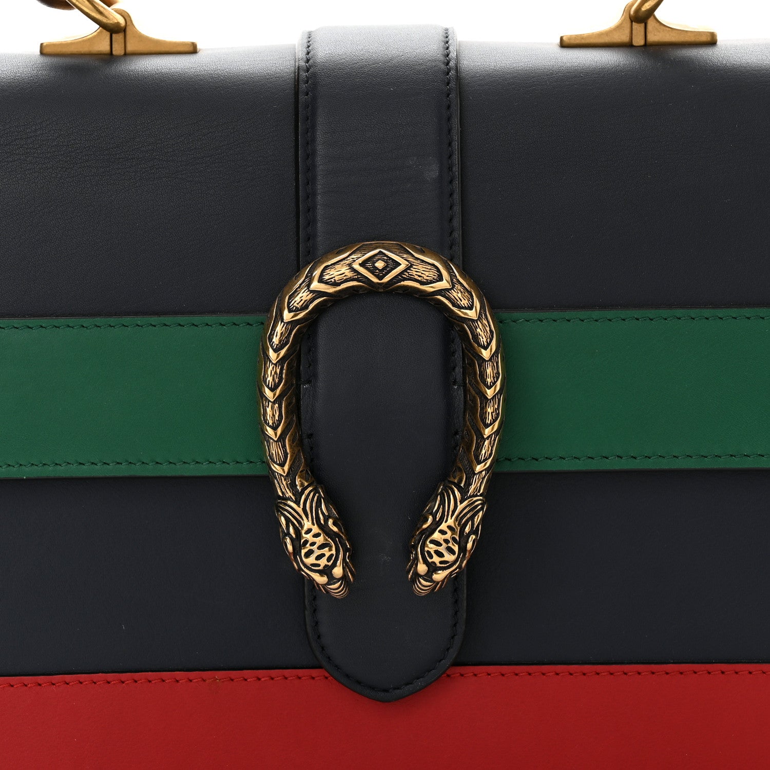 Gucci Moon Calfskin Bamboo Web Medium Dionysus Top Handle Bag Blue Emerald Hibiscus Red 7 of 10