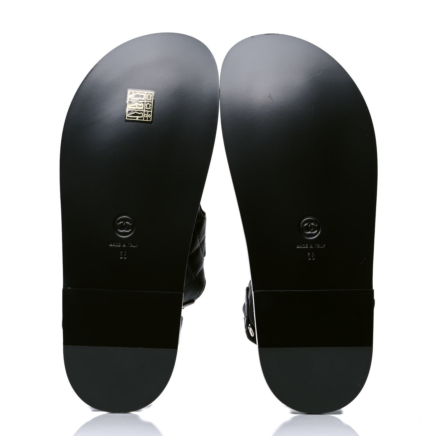 Chanel Lambskin Velcro Dad Sandals 38 Black 4 of 4