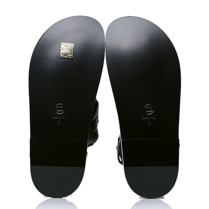 Chanel Lambskin Velcro Dad Sandals 38 Black 4 of 4