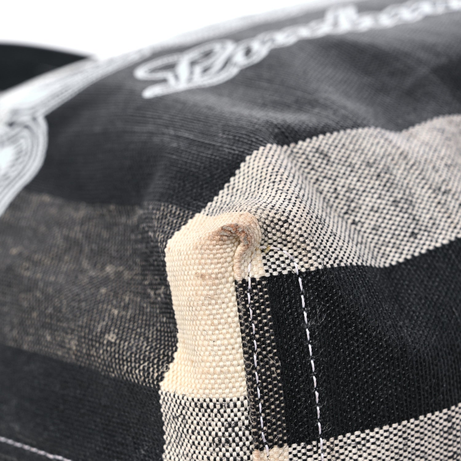 Burberry Coated Canvas Mega Check Medium Doodle Tote Black White 6 of 12