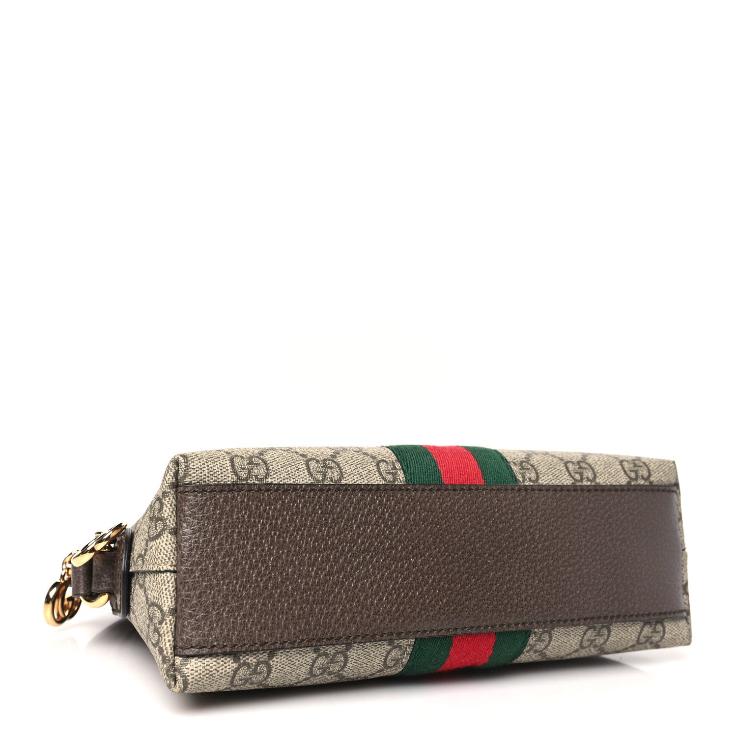 Gucci GG Supreme Monogram Textured Dollar Calfskin Web Small Ophidia Dome Shoulder Bag Beige Ebony New Acero 4 of 10