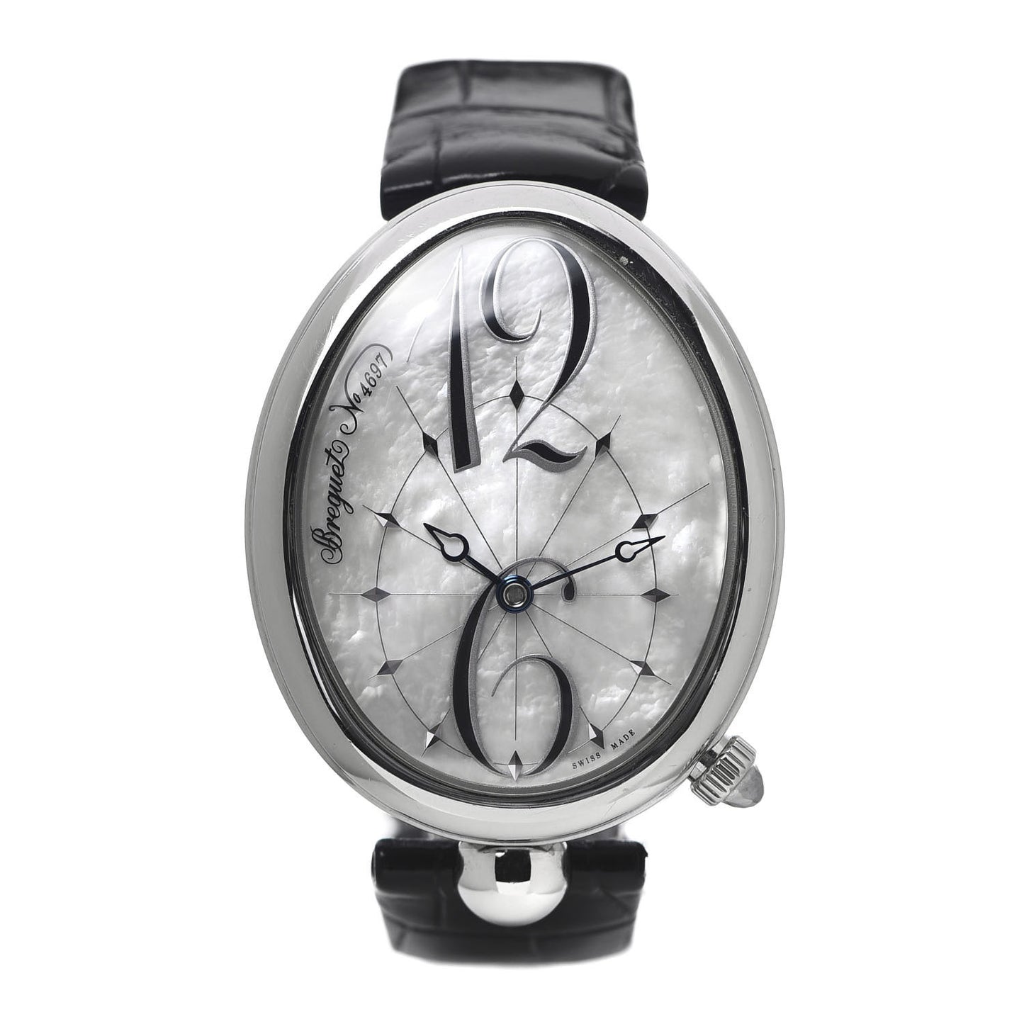 Stainless Steel Alligator Mother of Pearl 36mm Reine de Naples Automatic Watch 8967ST/58/986
