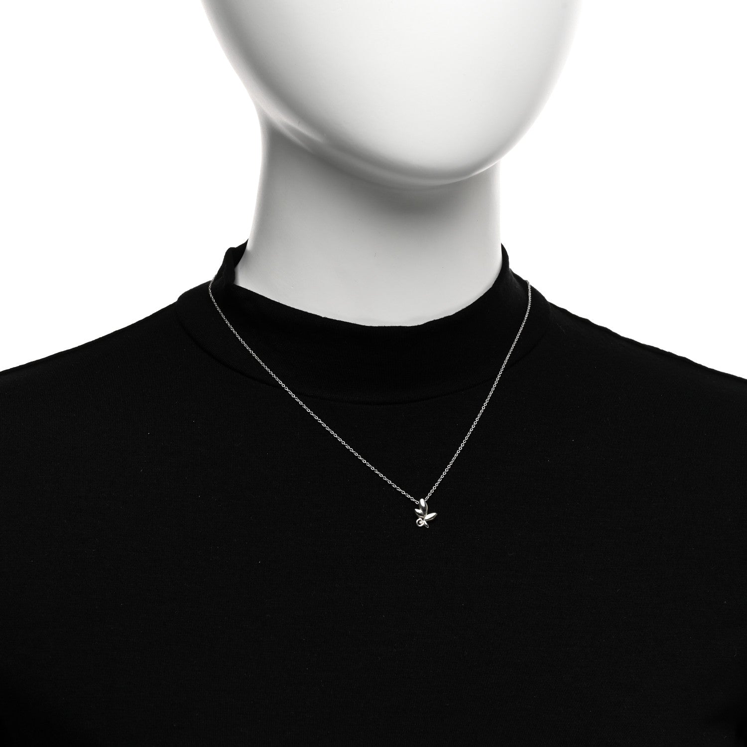Tiffany Sterling Silver Paloma Picasso Olive Leaf Pendant Necklace 2 of 4