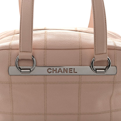 Chanel Caviar Square Stitched Bowler Pink 8 of 11